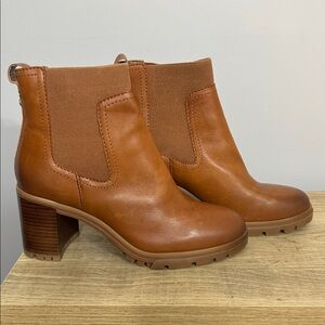 Vince Camuto Chestnut Leather Ankle Boots